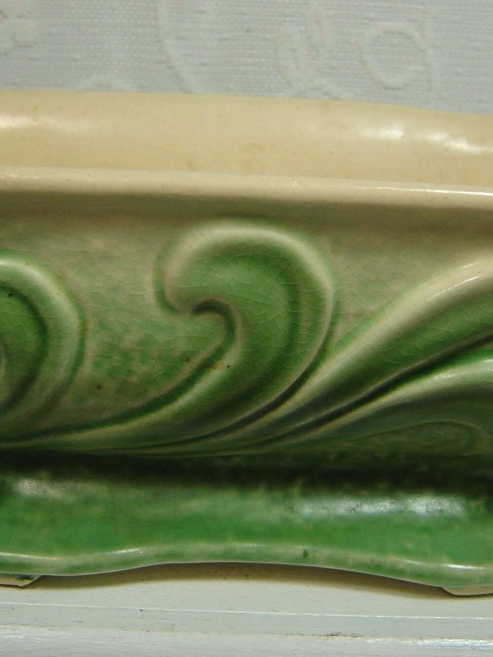 Vintage Brush McCoy Princess Line green & cream colored planter
